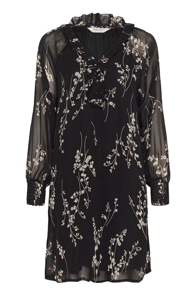 Kleid Urma PW black fine leaf