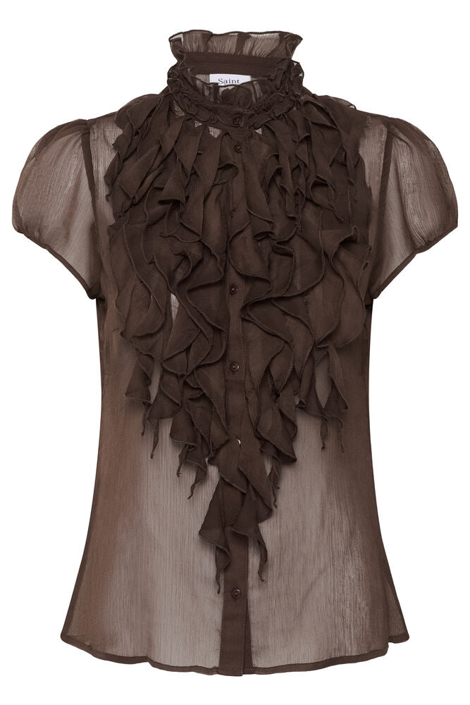 Bluse Lilja SZ Crinkle Chocolate Brown