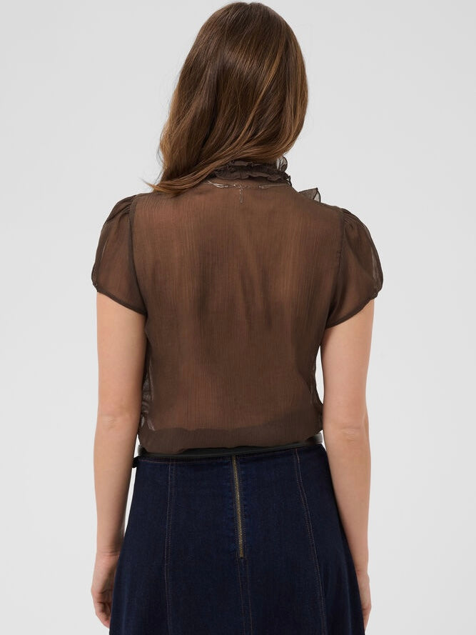 Bluse Lilja SZ Crinkle Chocolate Brown