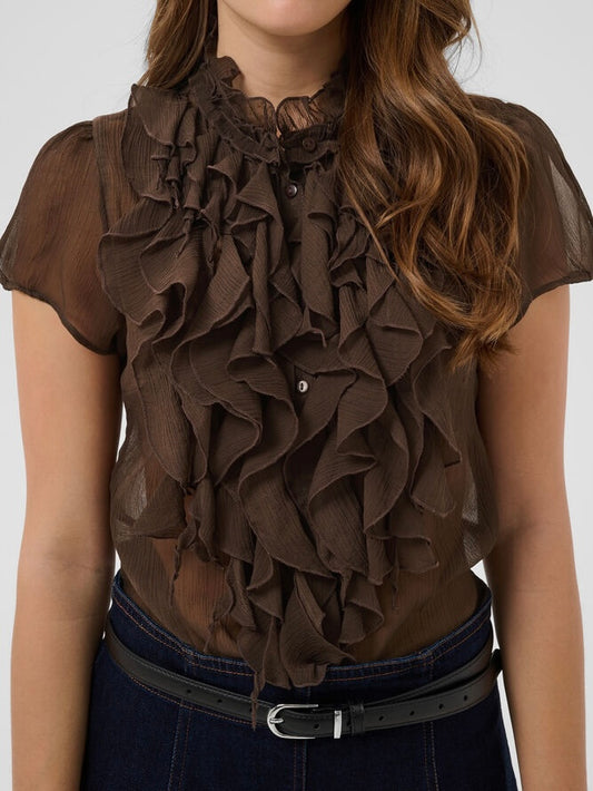 Bluse Lilja SZ Crinkle Chocolate Brown