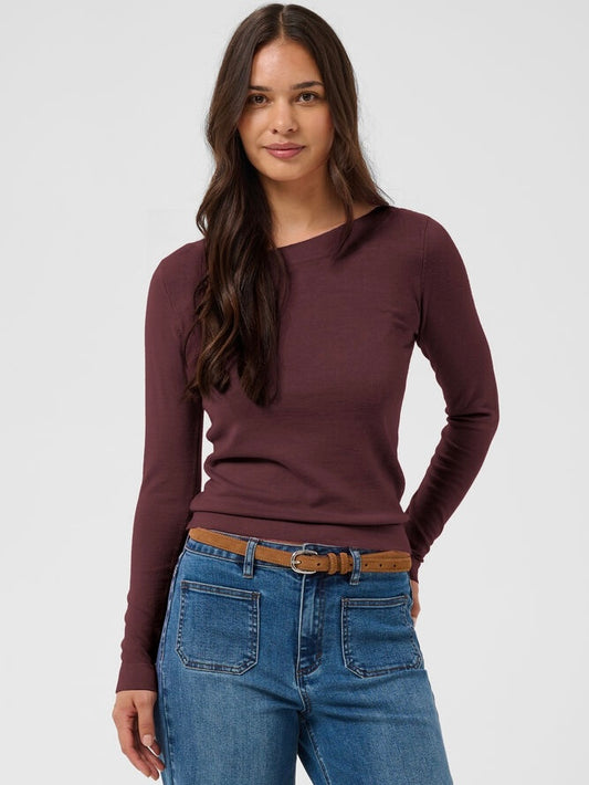 Pullover KAlizza boatneck LS fudge