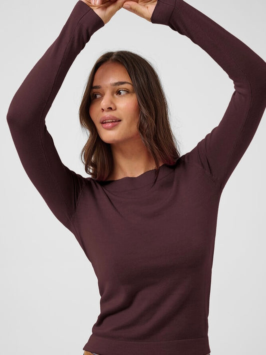 Pullover KAlizza boatneck LS fudge
