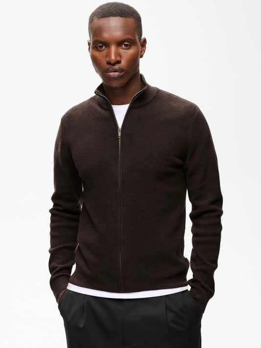 Herren Strickjacke MAlagoon ganache brown