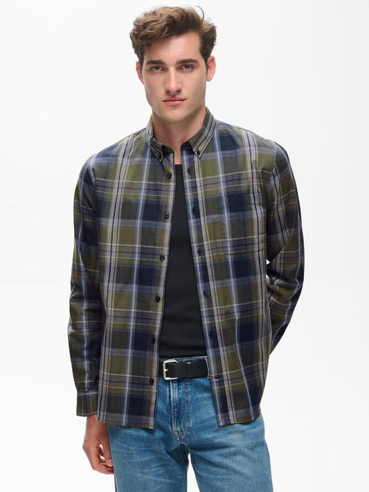 Herren Karohemd MAtrostol BD olive night