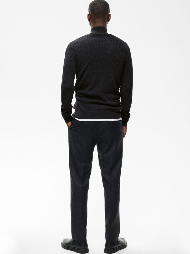 Herren Pullover MAmason SZ cable knit dark grey melange