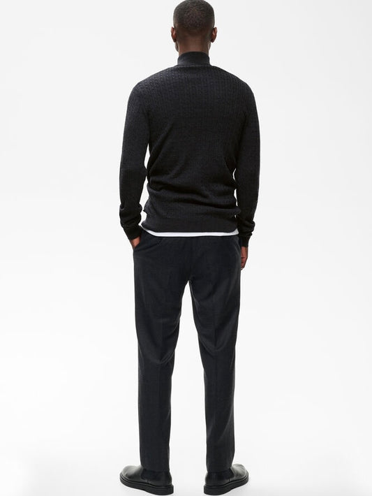 Herren Pullover MAmason SZ cable knit dark grey melange