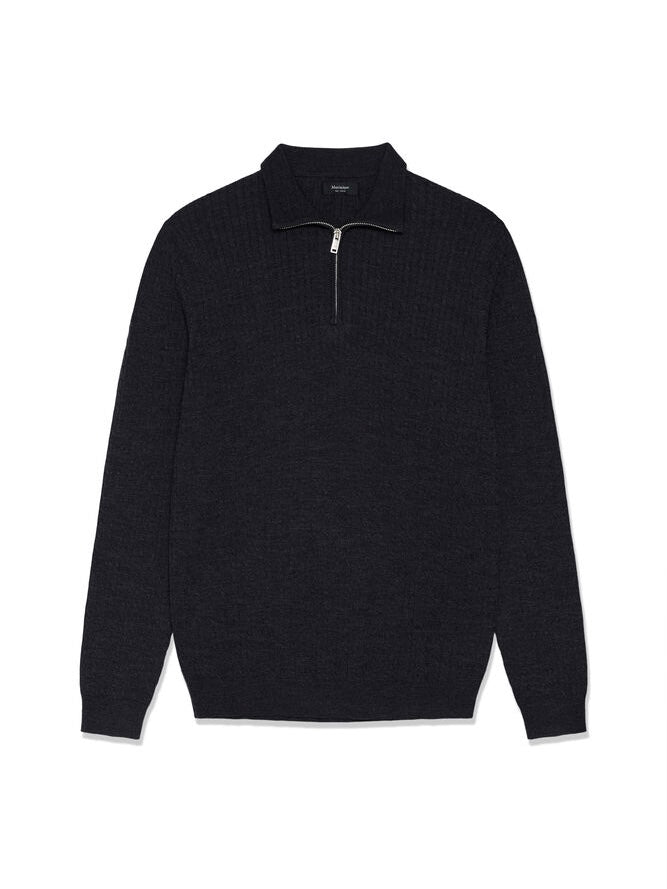 Herren Pullover MAmason SZ cable knit dark grey melange