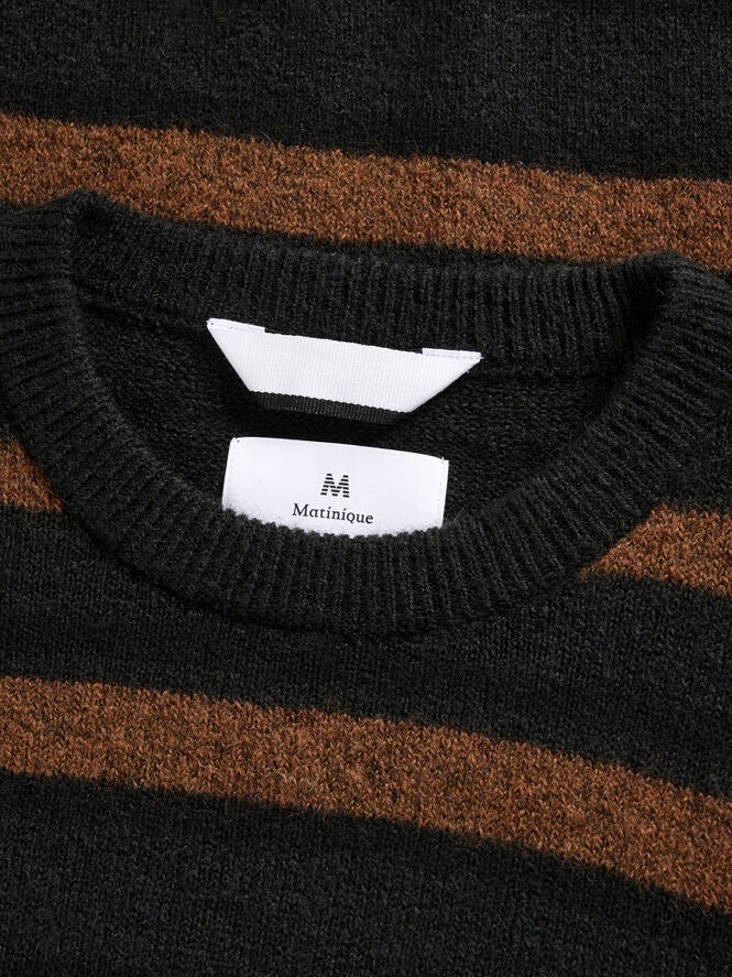 Herren Pullover MAsweatio 73 braun/schwarz gestreift