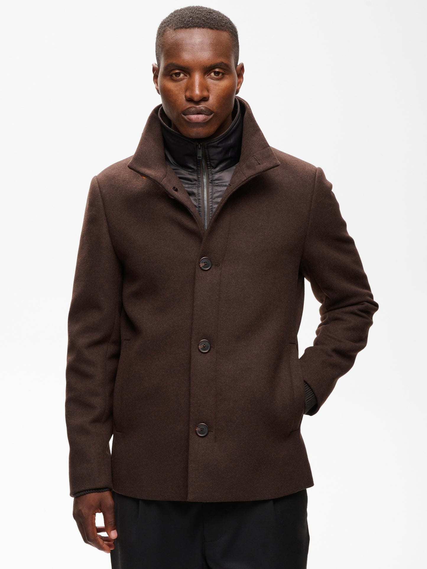Herren Wolljacke MARobert short espresso brown