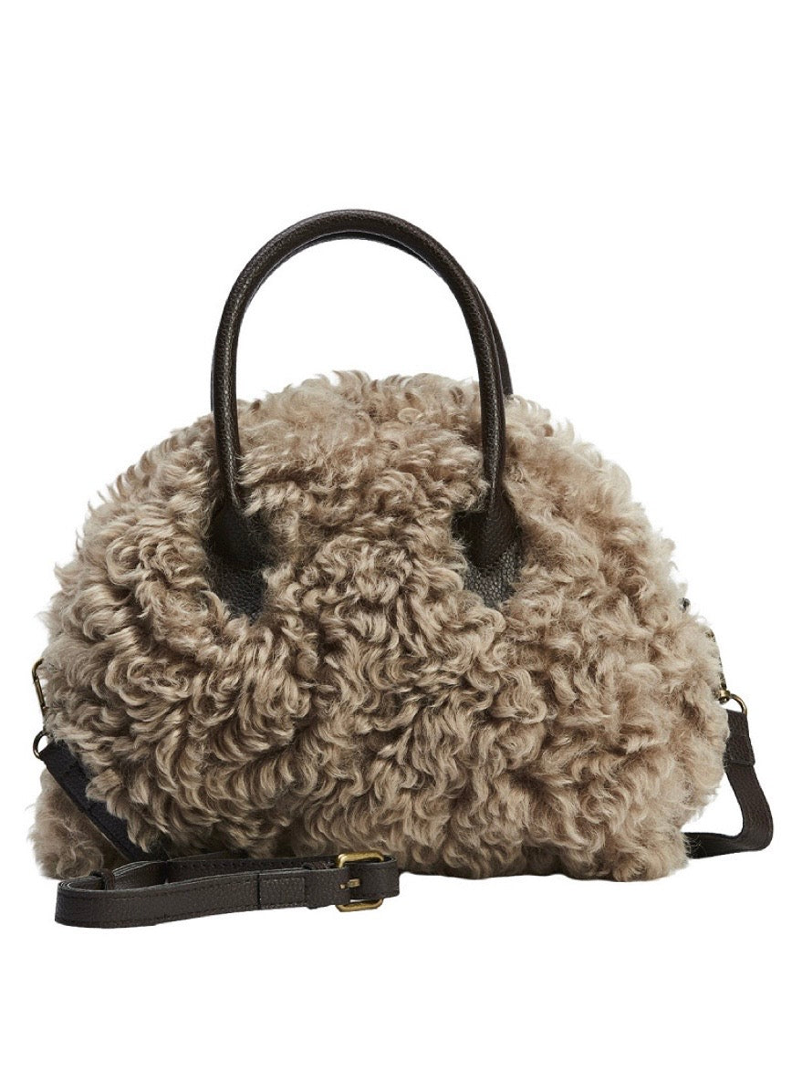 Schultertasche Flora beige
