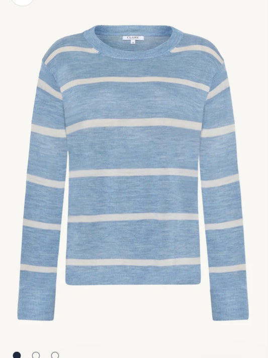 Pullover Pari hellblau/creme Streifen