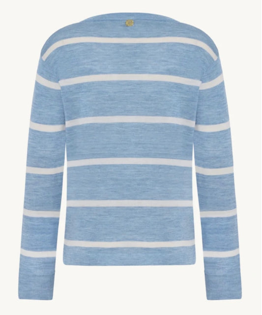 Pullover Pari hellblau/creme Streifen