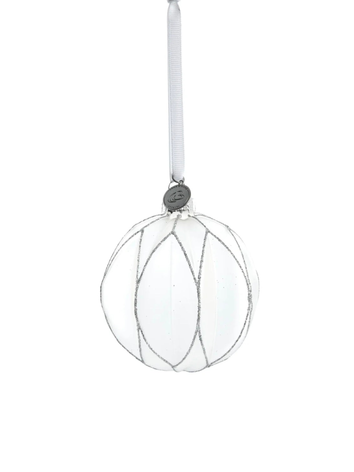 Weihnachtskugel Navina 2 weiß/silber