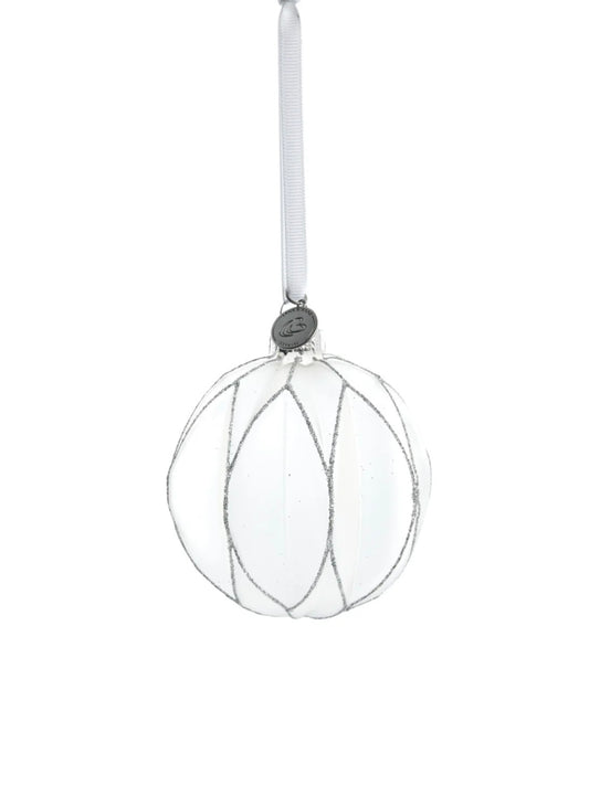Weihnachtskugel Navina 2 weiß/silber