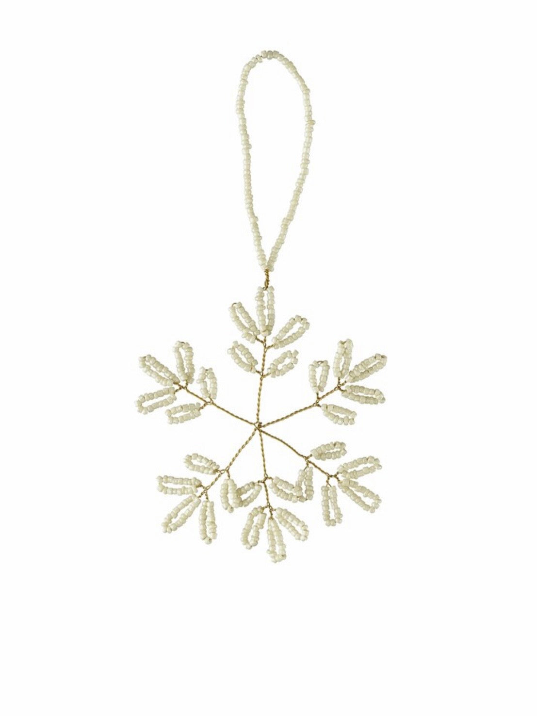 Weihnachtsanhänger Misolde snowflake 9x9cm off white/light gold