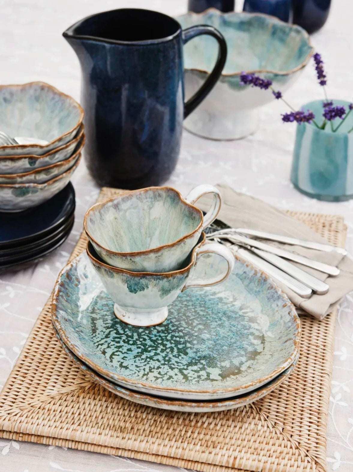 Teller oval Milla turquoise von Lene Bjerre auf