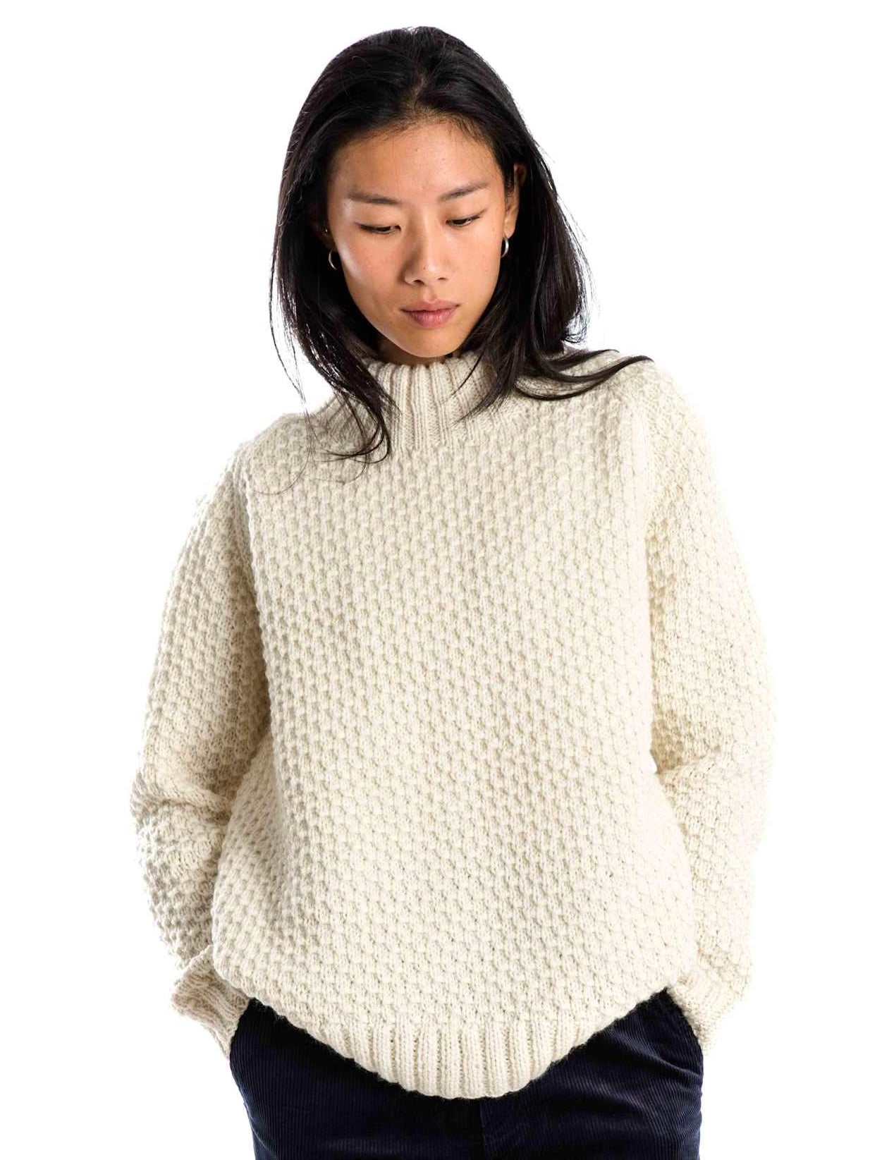 Pullover Butterfly round neck wollweiß