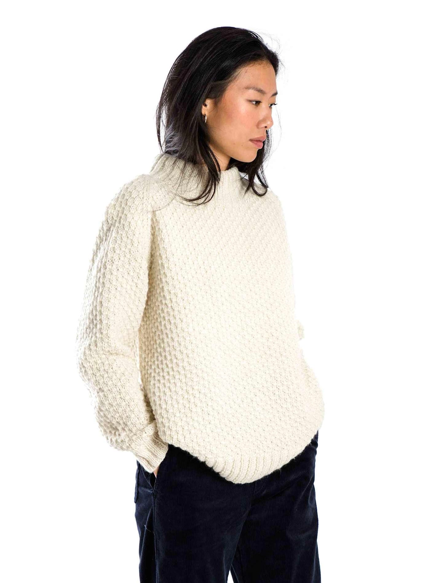 Pullover Butterfly round neck wollweiß