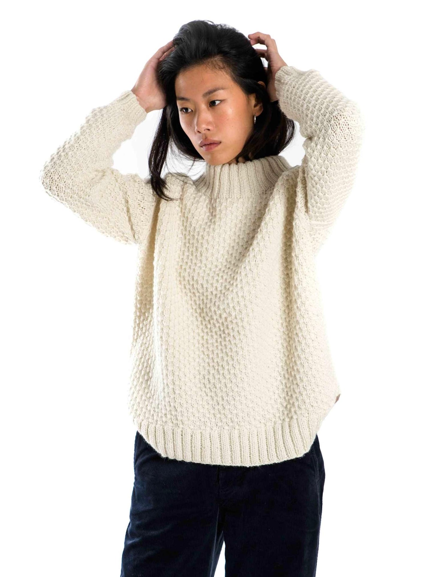 Pullover Butterfly round neck wollweiß