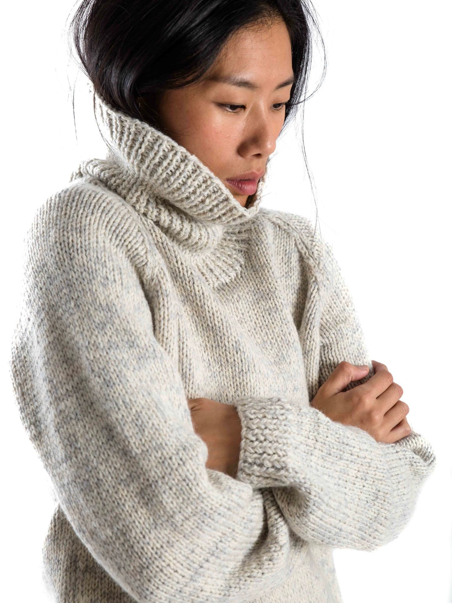 Oversized Pullover Yrsa creme meliert