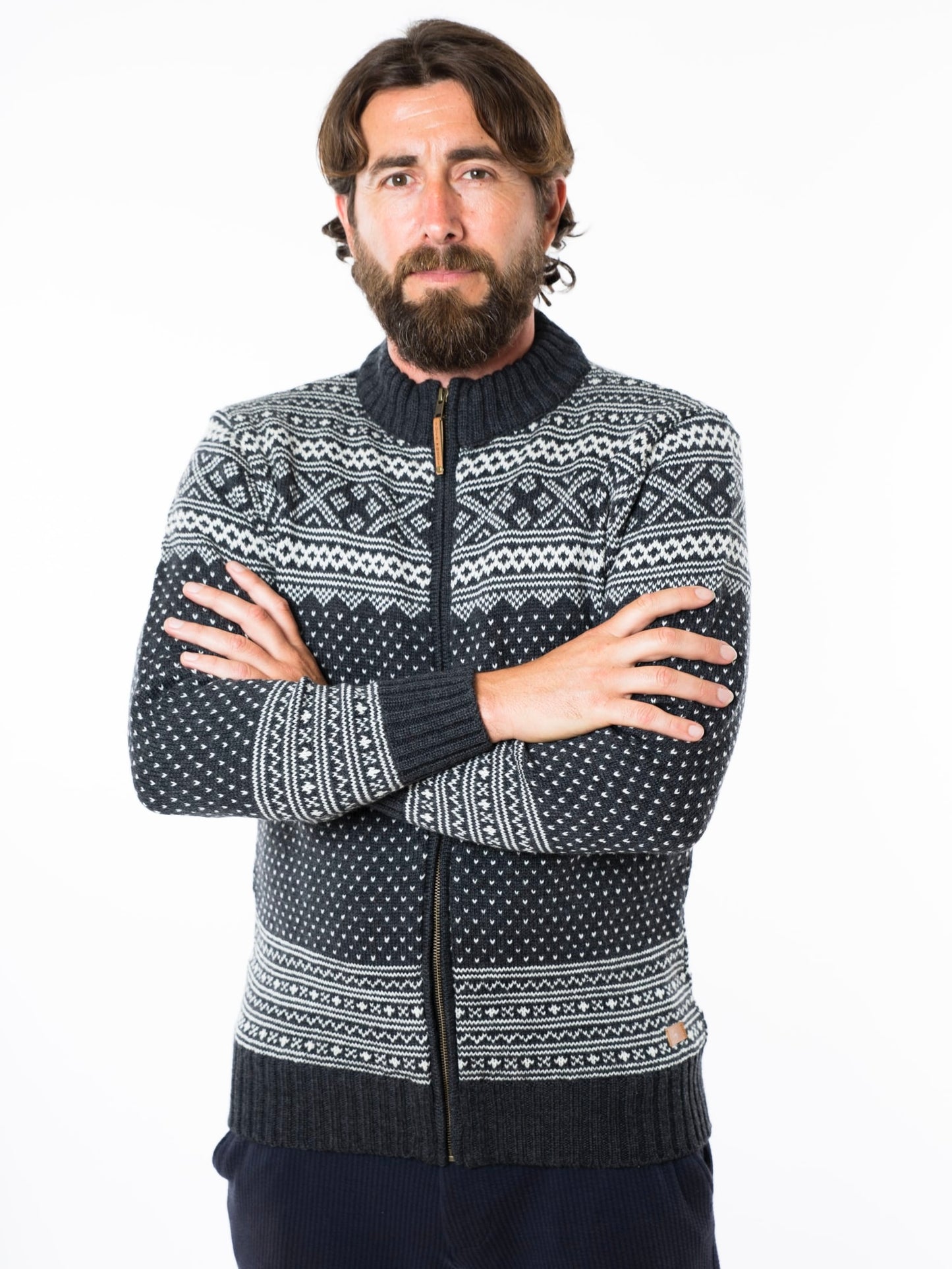 Norweger Strickjacke Arn schwarz