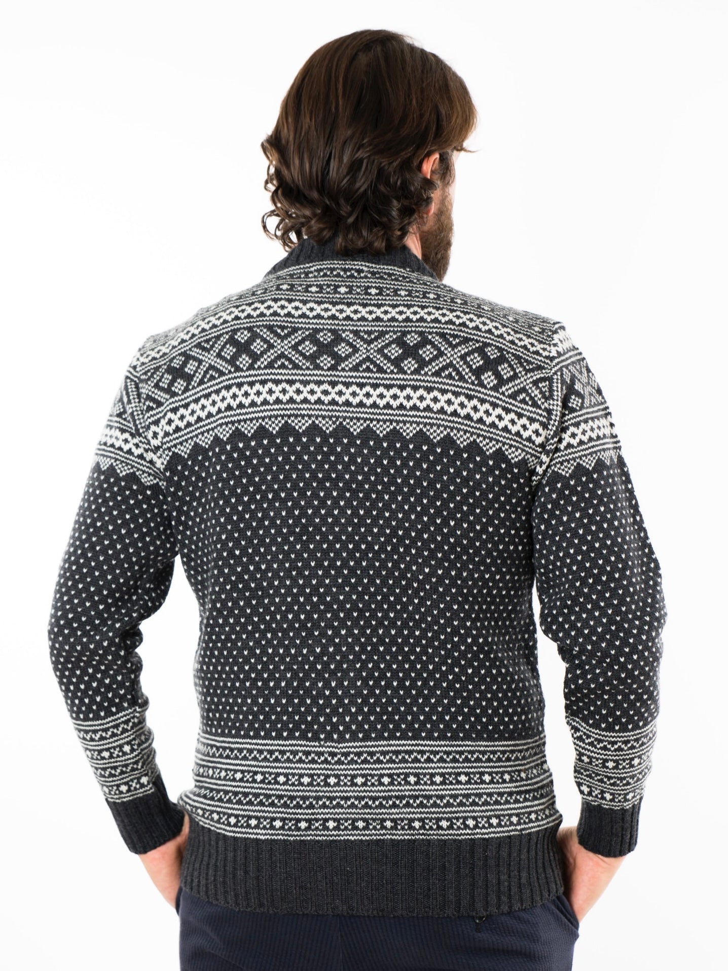 Norweger Strickjacke Arn schwarz