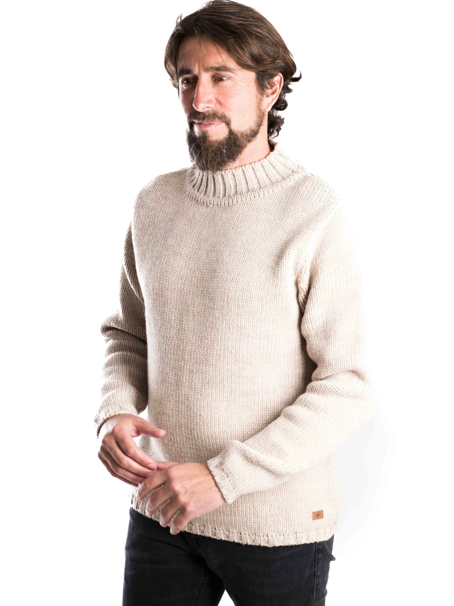 Handstrickpullover Poul beige