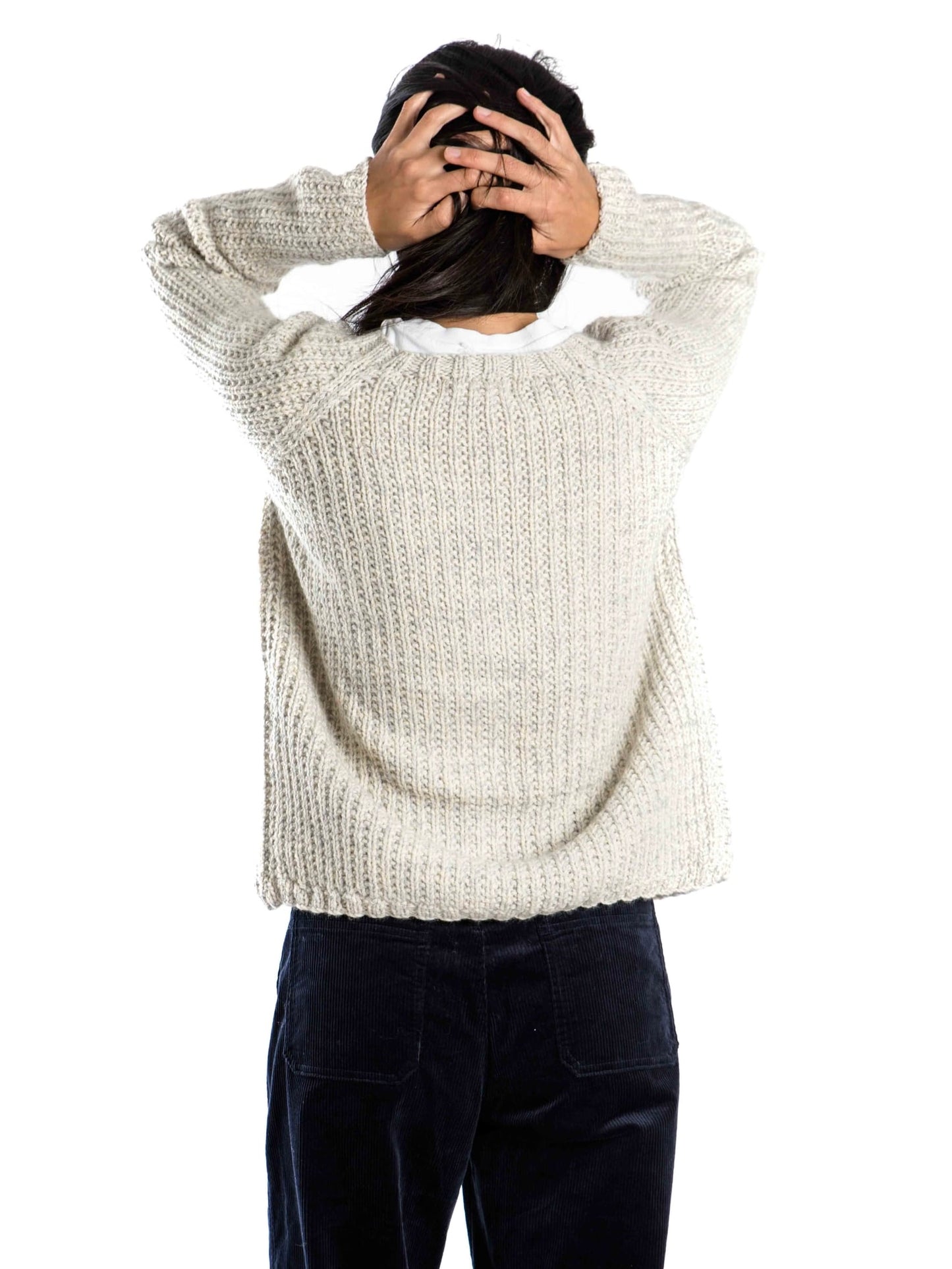 Norweger Strickjacke Sol round neck natural