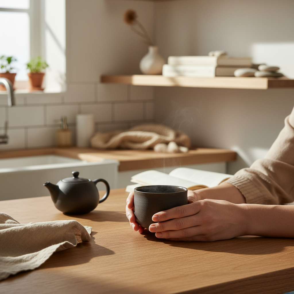 Ocha Teetasse grau/schwarz