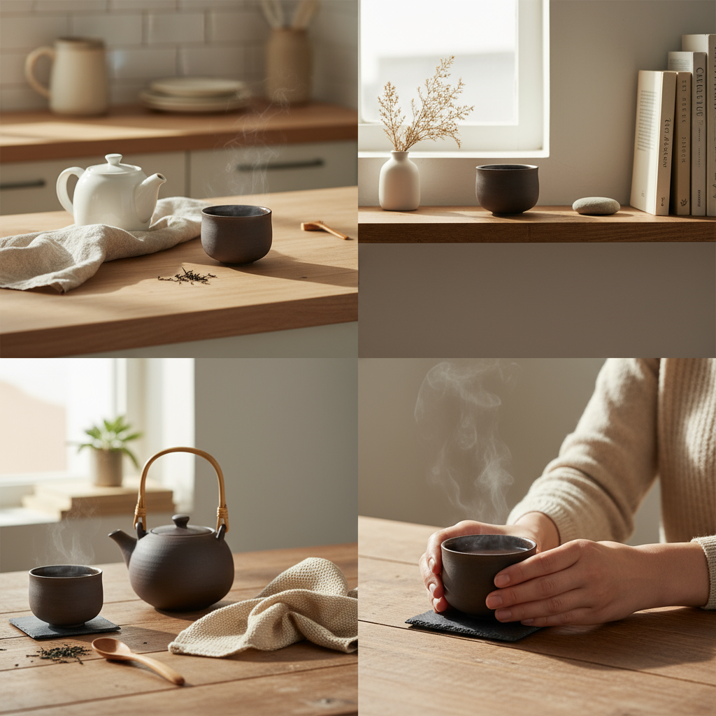 Ocha Teetasse grau/schwarz