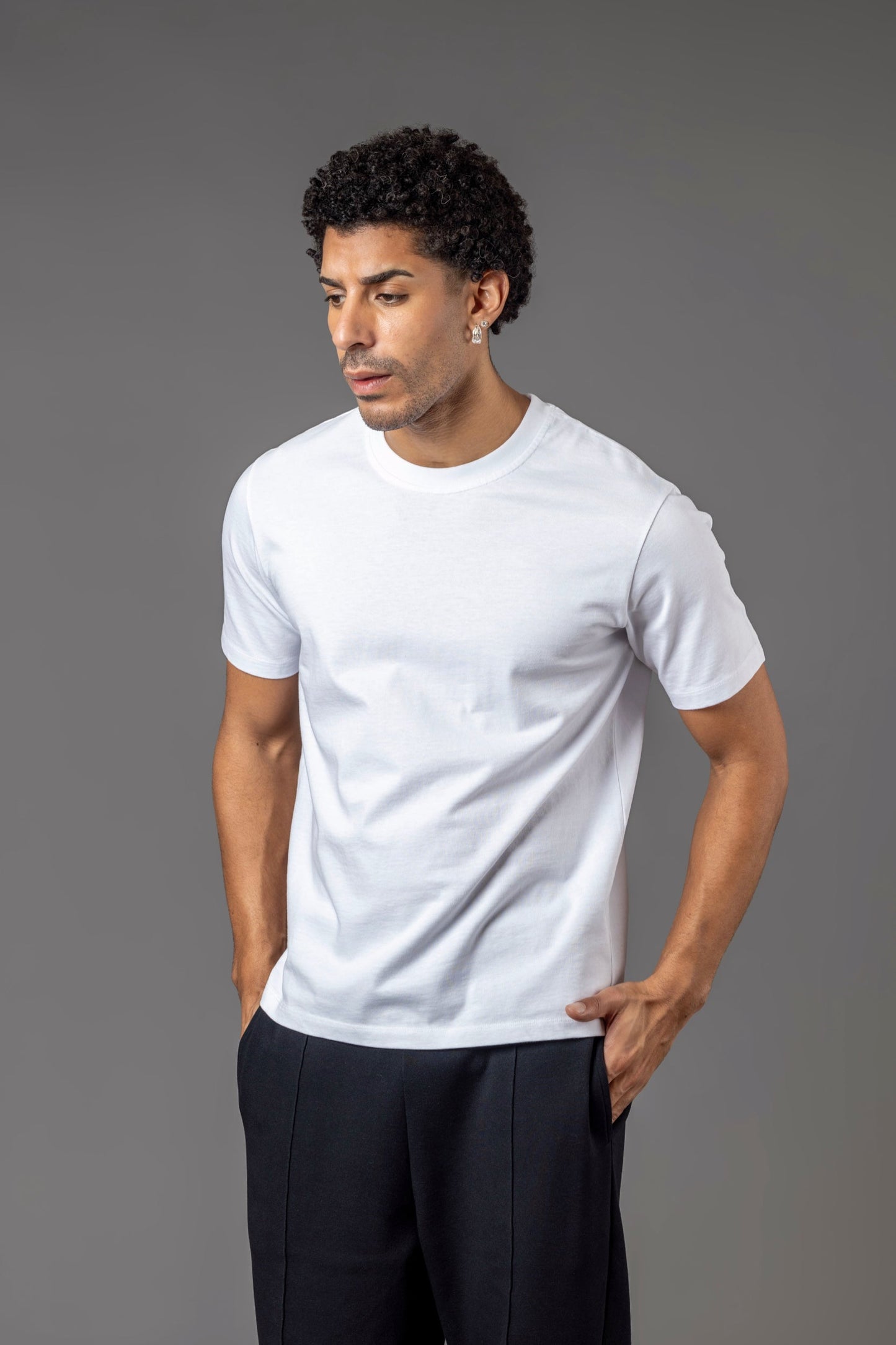 BASIC T-SHIRT GERADER SAUM T20, off-white