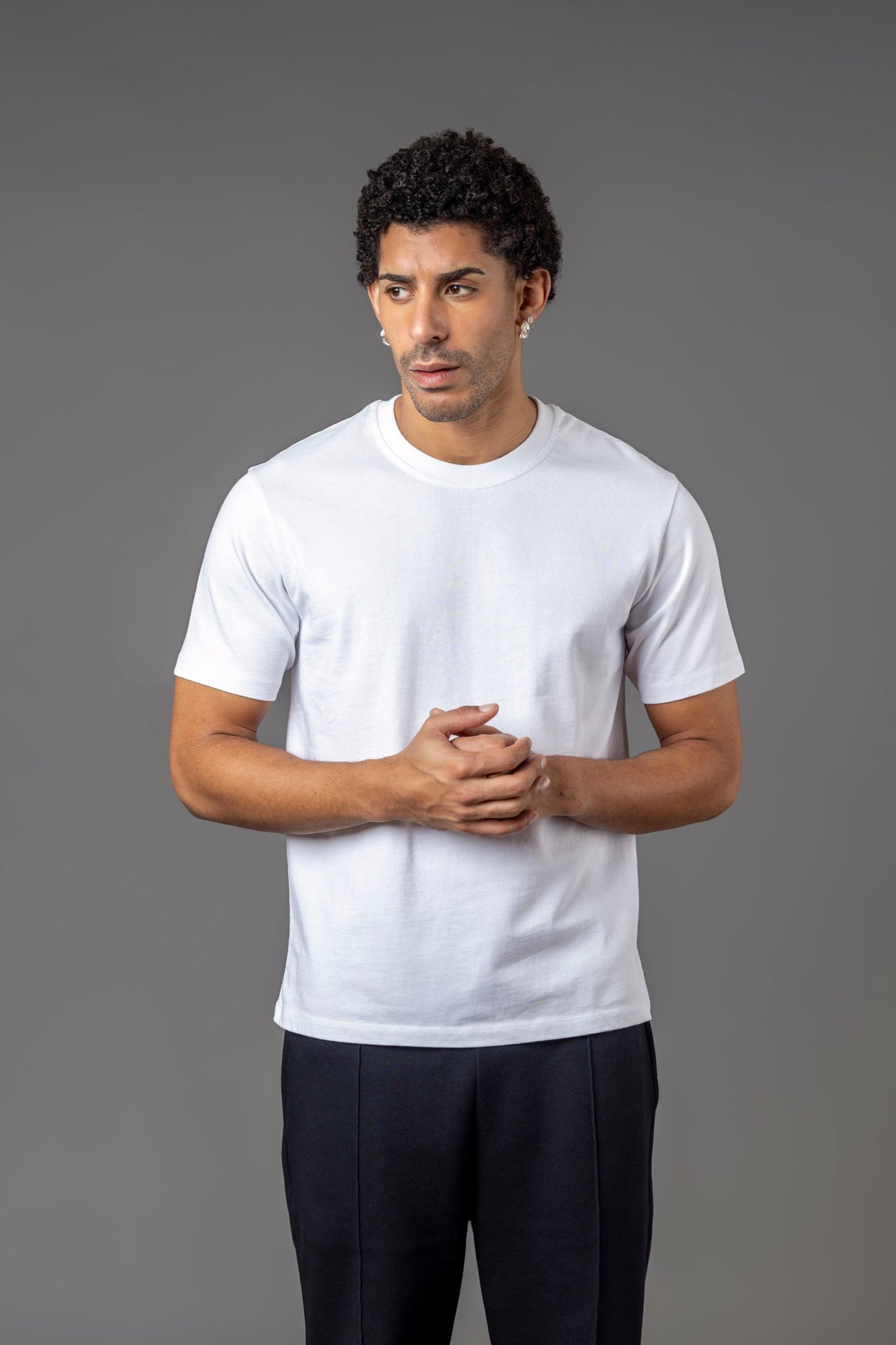BASIC T-SHIRT GERADER SAUM T20, off-white
