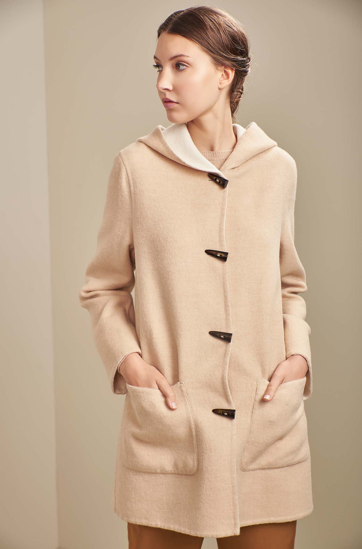 KUNA - Alpaka Wende-Mantel ANASTASIA – Zwei Mäntel in Einem