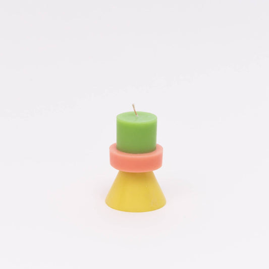 STACK CANDLE MINI - LIME GREEN / CORAL / YELLOW