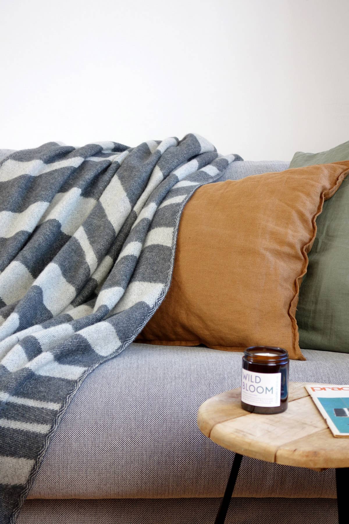 Wolldecke aus 100 % Schurwolle - dunkles Granit