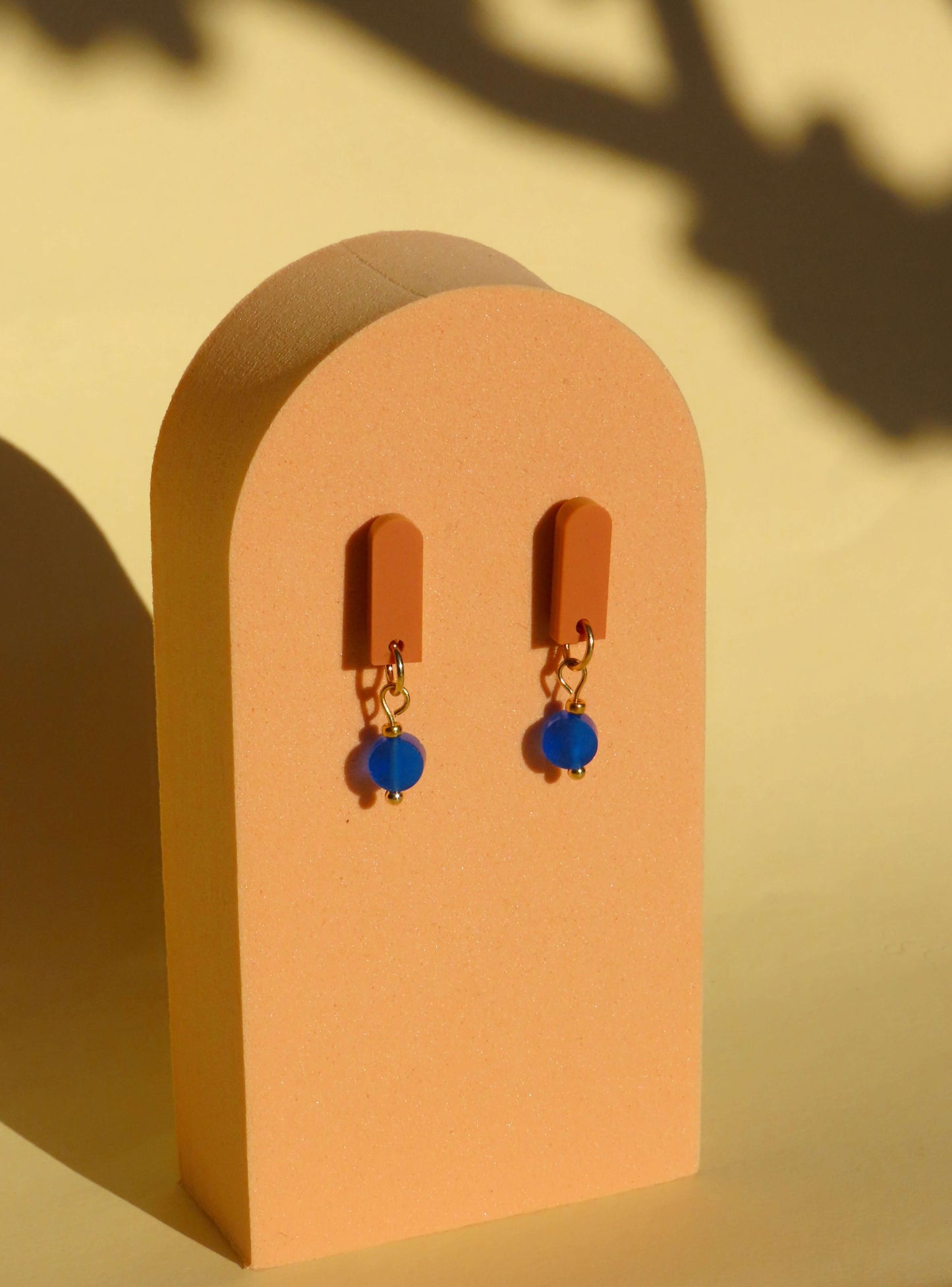 Terrecotta und Blau Paula Ohrringe