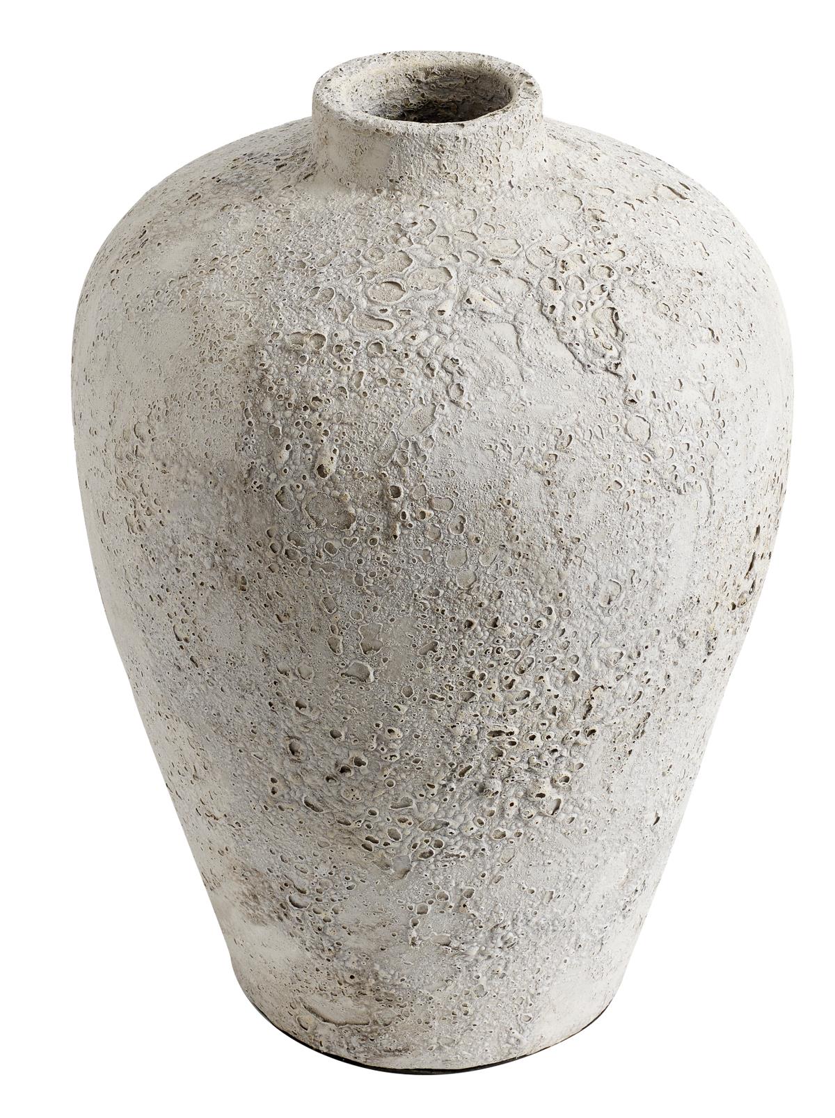 Terracotta Vase Luna grey 40cm