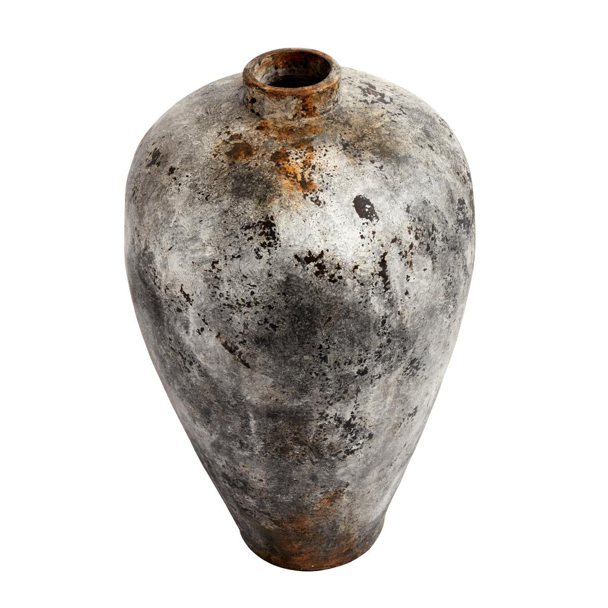 Terracotta Vase Echo grau/schwarz/rost 80cm