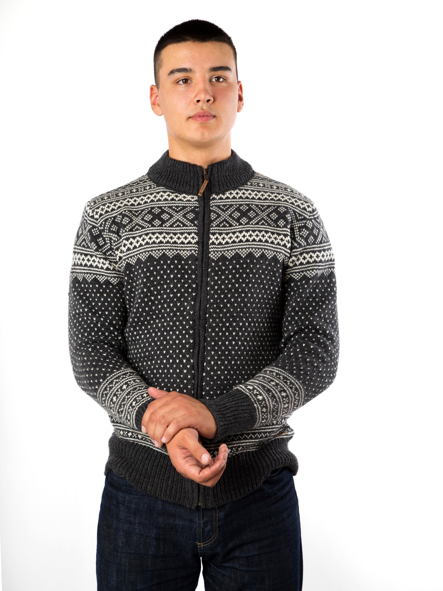 Norweger Strickjacke Taylor Mit Kunstfell-Futter - Klassiker Mit Kapuze