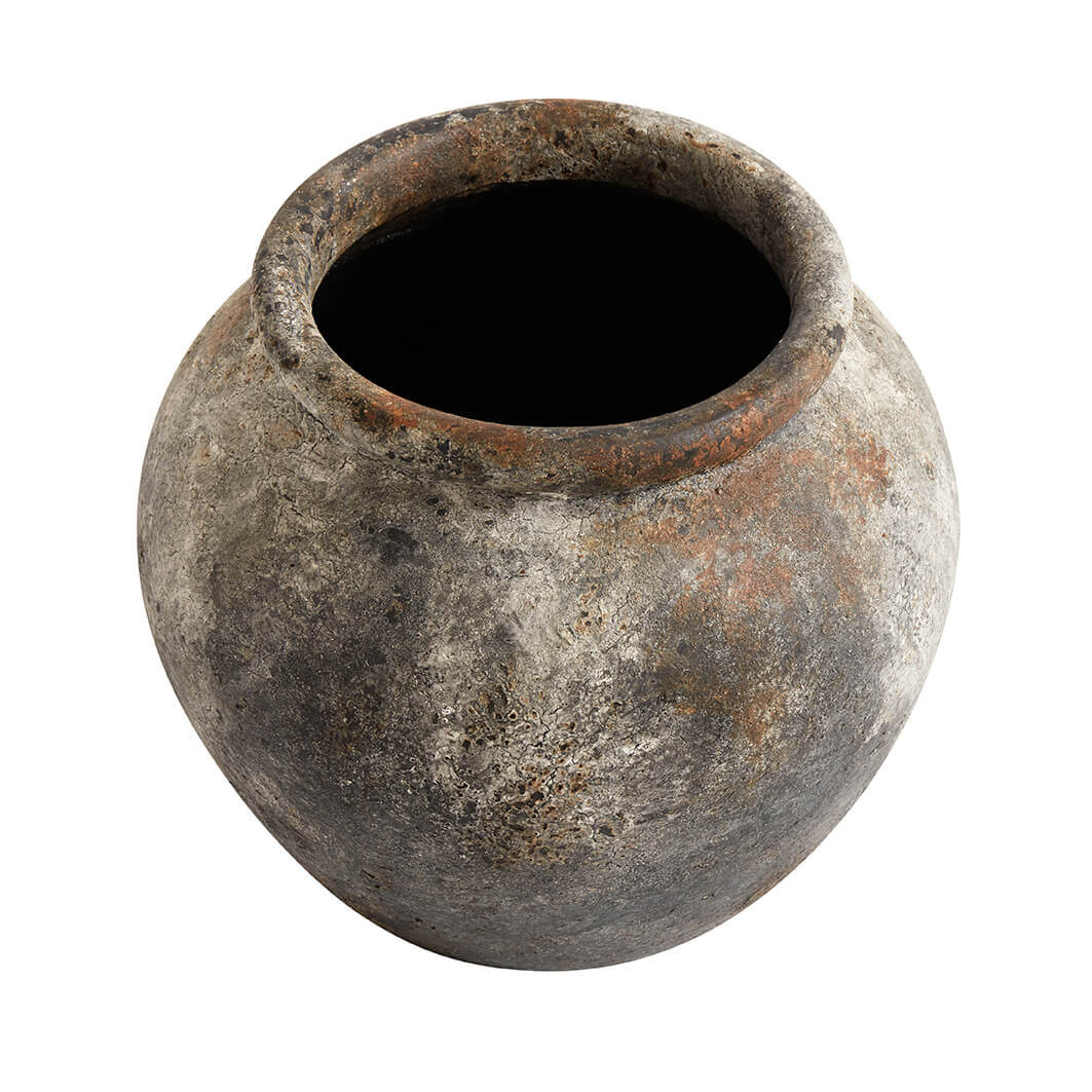 Terracotta Vase Echo grau/schwarz/rost 25cm