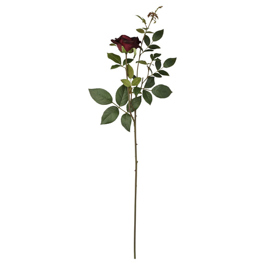 Kunstblume Rose dunkelrot 70cm