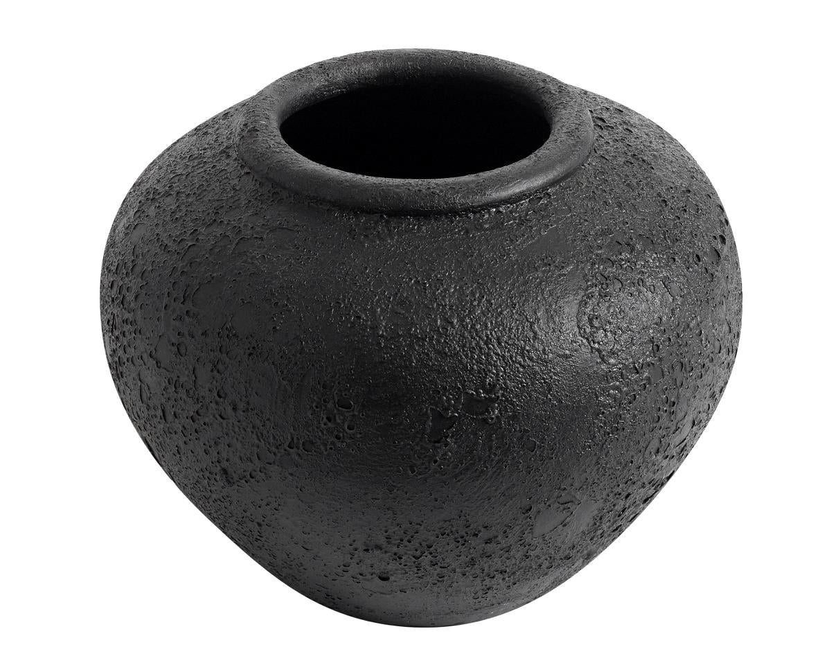 Terracotta Vase Luna black 26cm