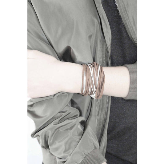 Armband Ruby camel/silber