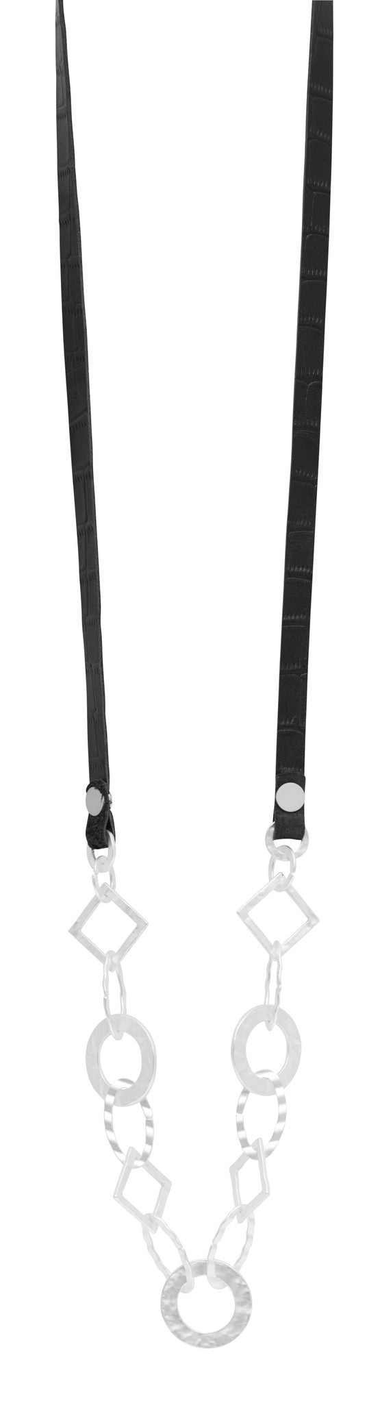 Halskette "Paula" silber/schwarz in 2 Längen